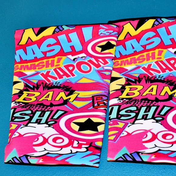 Hoodlum Fang Comic Print Pole Heel Covers NEW! - Picture 1 of 4